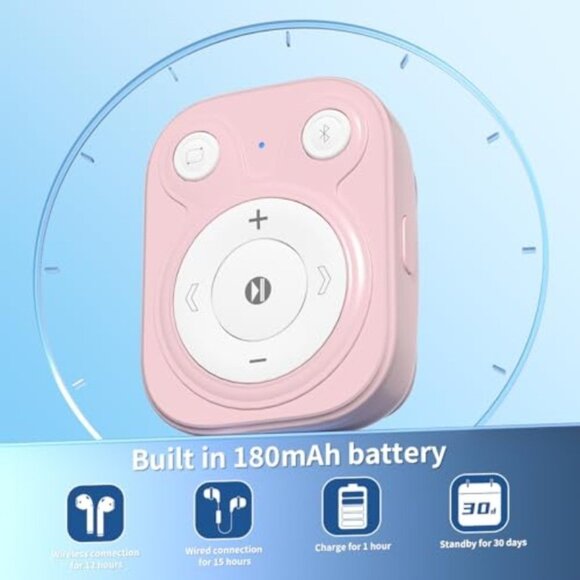 Mini MP3 Player with Bluetooth - 64GB MP3 with OTG Function Clip-Portable Lightw - Picture 6 of 8